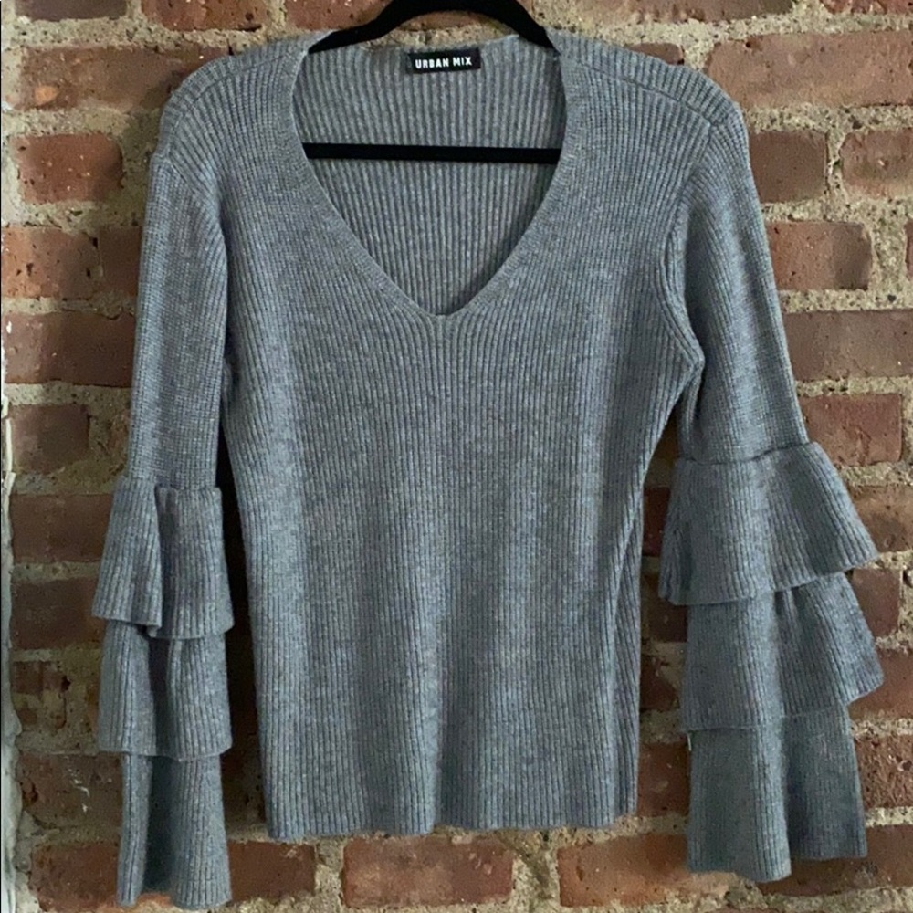 Exaggerated Bell Sleeve Sweater